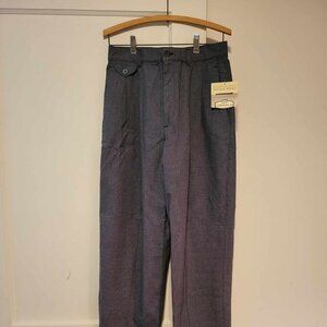 Vintage Style Cotton Lee Tailored High Waist Pleated Trousers Sz. 14L